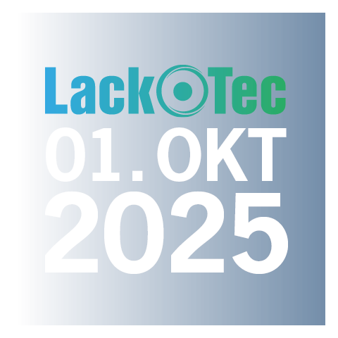 LackTec 2025 Kachel, 01. Oktober und LackTec Logo